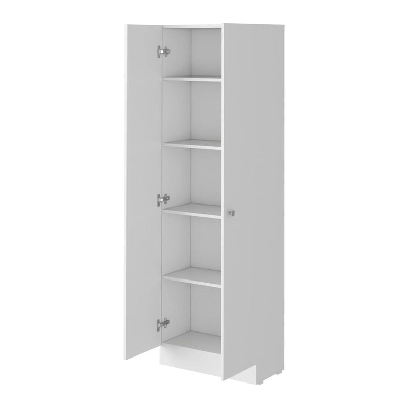 Meuble de rangement double porte, finition blanche, haute qualité et durable