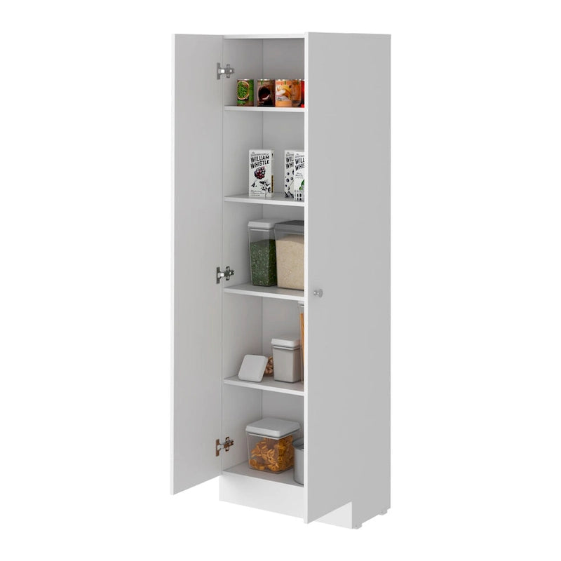 Meuble de rangement double porte, finition blanche, haute qualité et durable