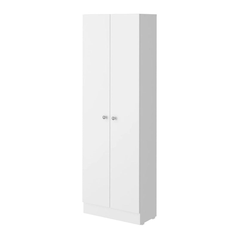 Meuble de rangement double porte, finition blanche, haute qualité et durable
