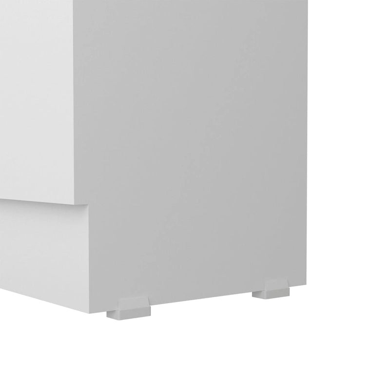Meuble de rangement double porte, finition blanche, haute qualité et durable