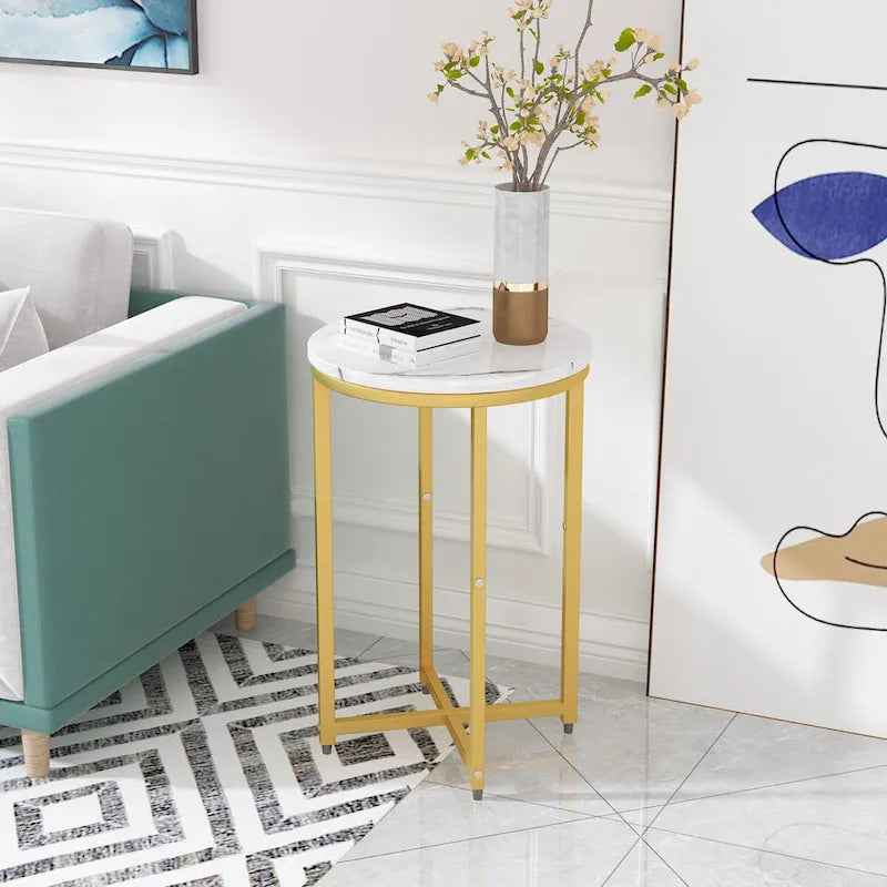 Table d'appoint, Petite Table Basse Ronde, Table de Chevet