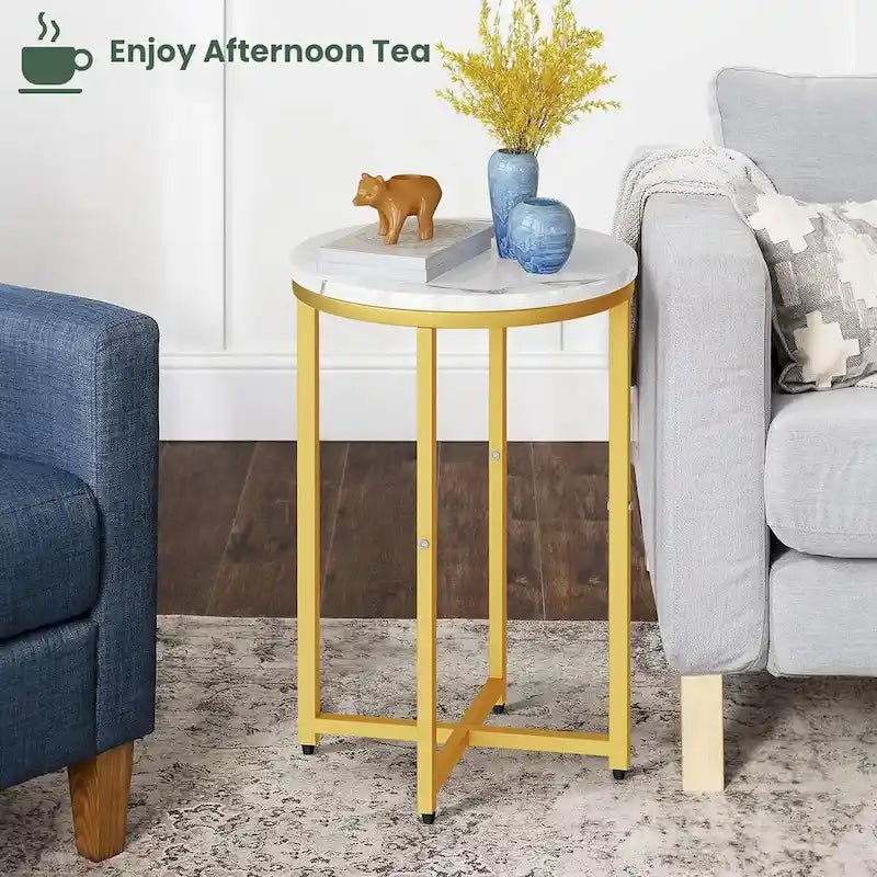 Table d'appoint, Petite Table Basse Ronde, Table de Chevet