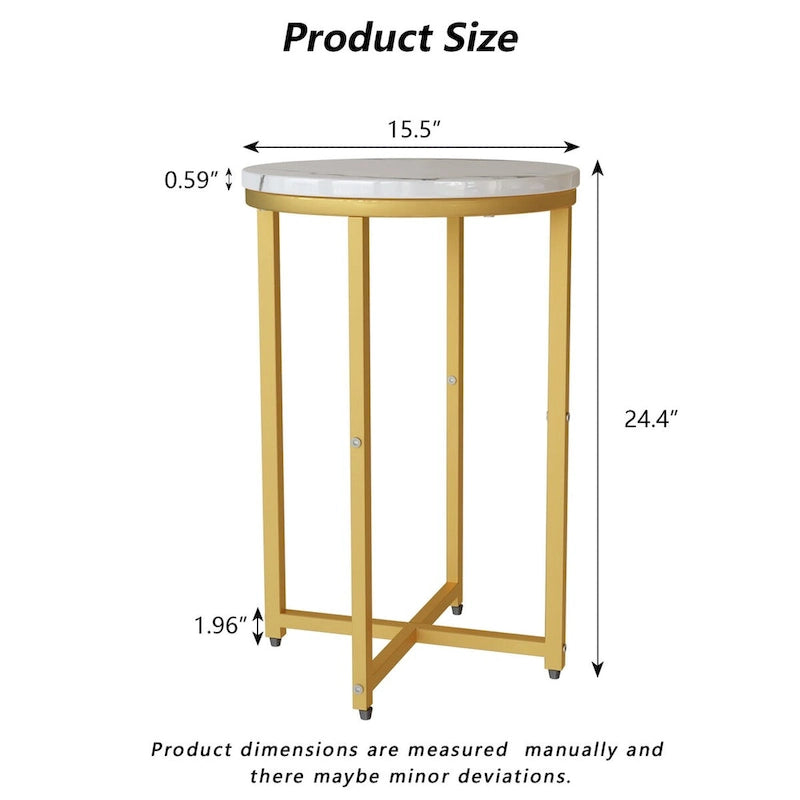 Table d'appoint, Petite Table Basse Ronde, Table de Chevet