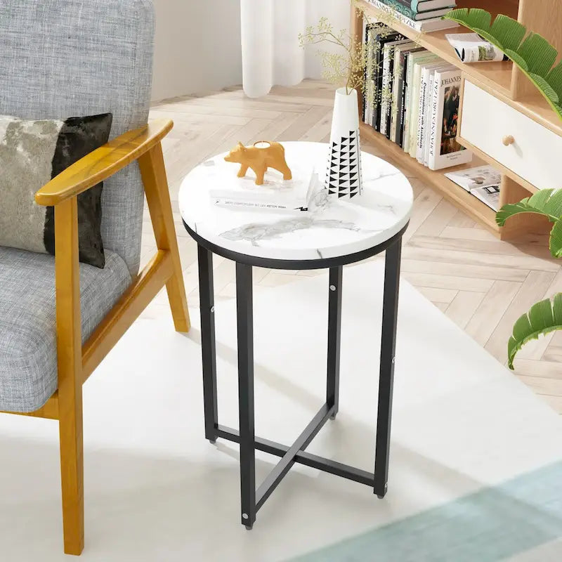 Table d'appoint, Petite Table Basse Ronde, Table de Chevet