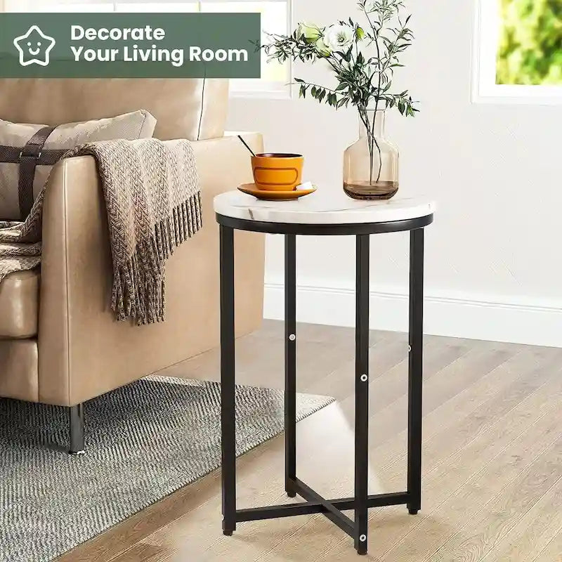 Table d'appoint, Petite Table Basse Ronde, Table de Chevet