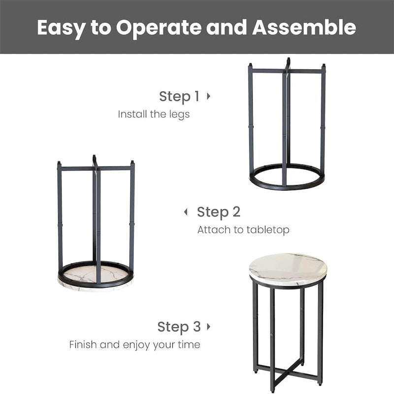 Table d'appoint, Petite Table Basse Ronde, Table de Chevet