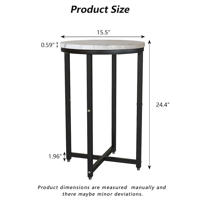 Table d'appoint, Petite Table Basse Ronde, Table de Chevet