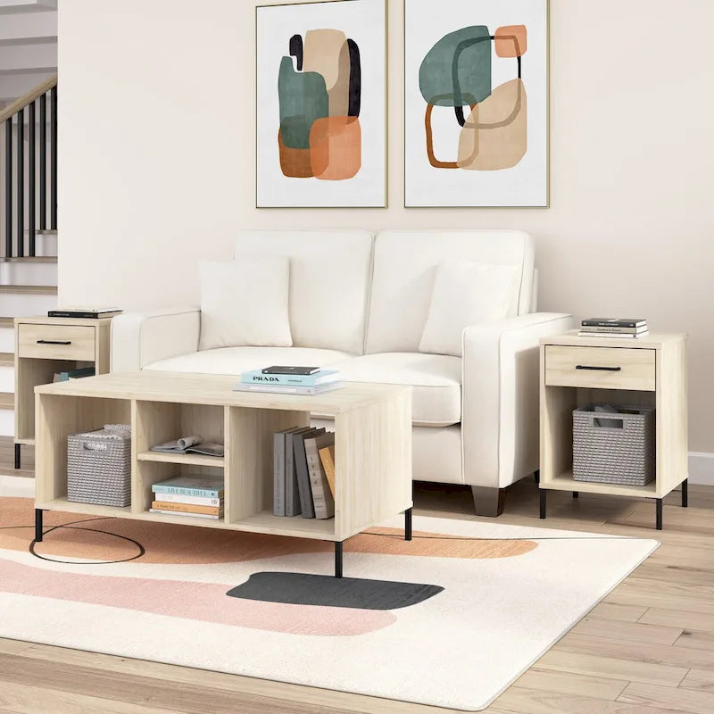 Table basse de salon avec étagères