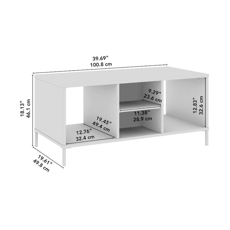 Table basse de salon avec étagères