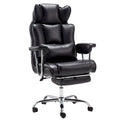 Fauteuil de bureau en cuir grande taille avec repose-pieds