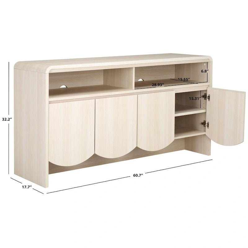 Meuble bas/Meuble TV 4 portes 2 étagères
