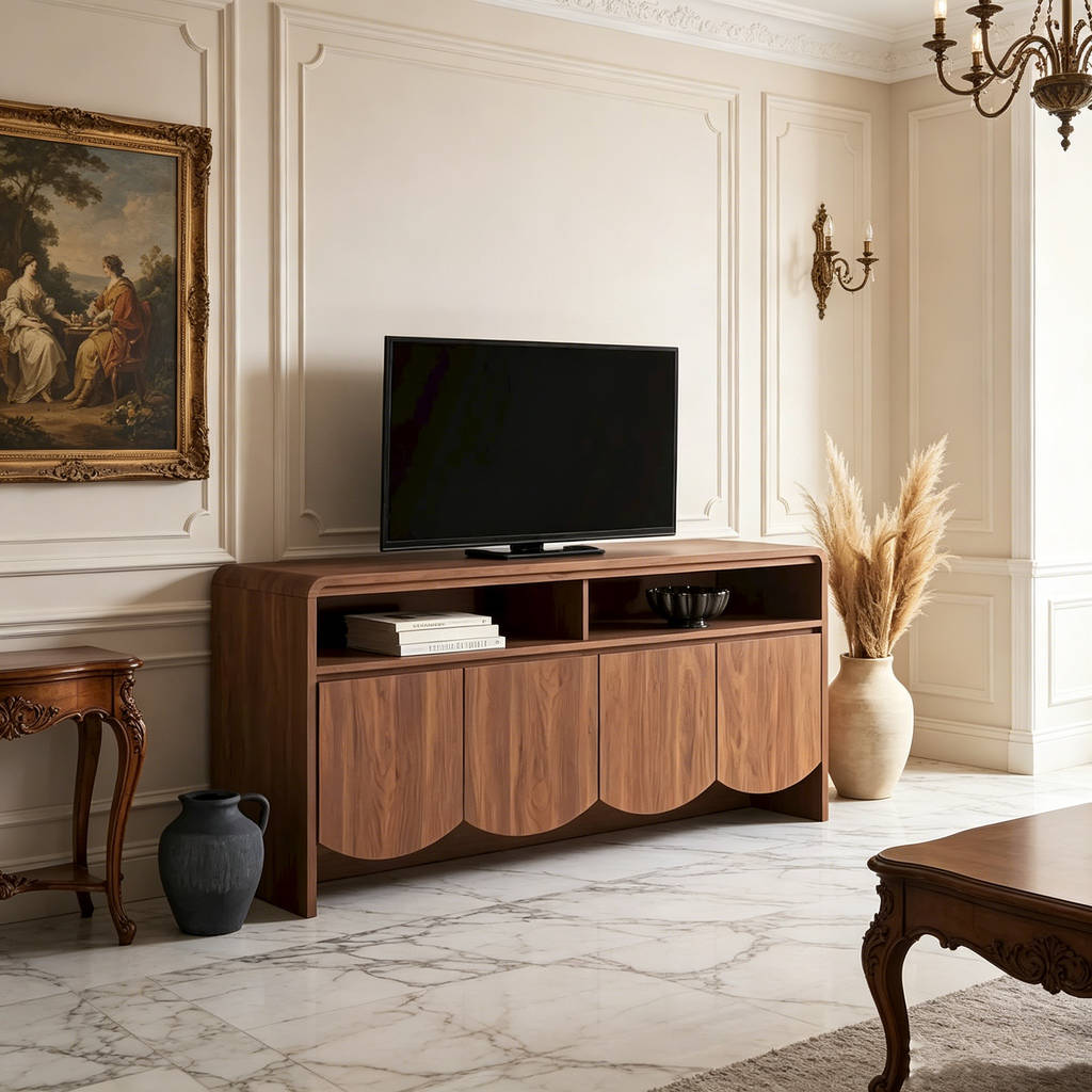 Meuble bas/Meuble TV 4 portes 2 étagères
