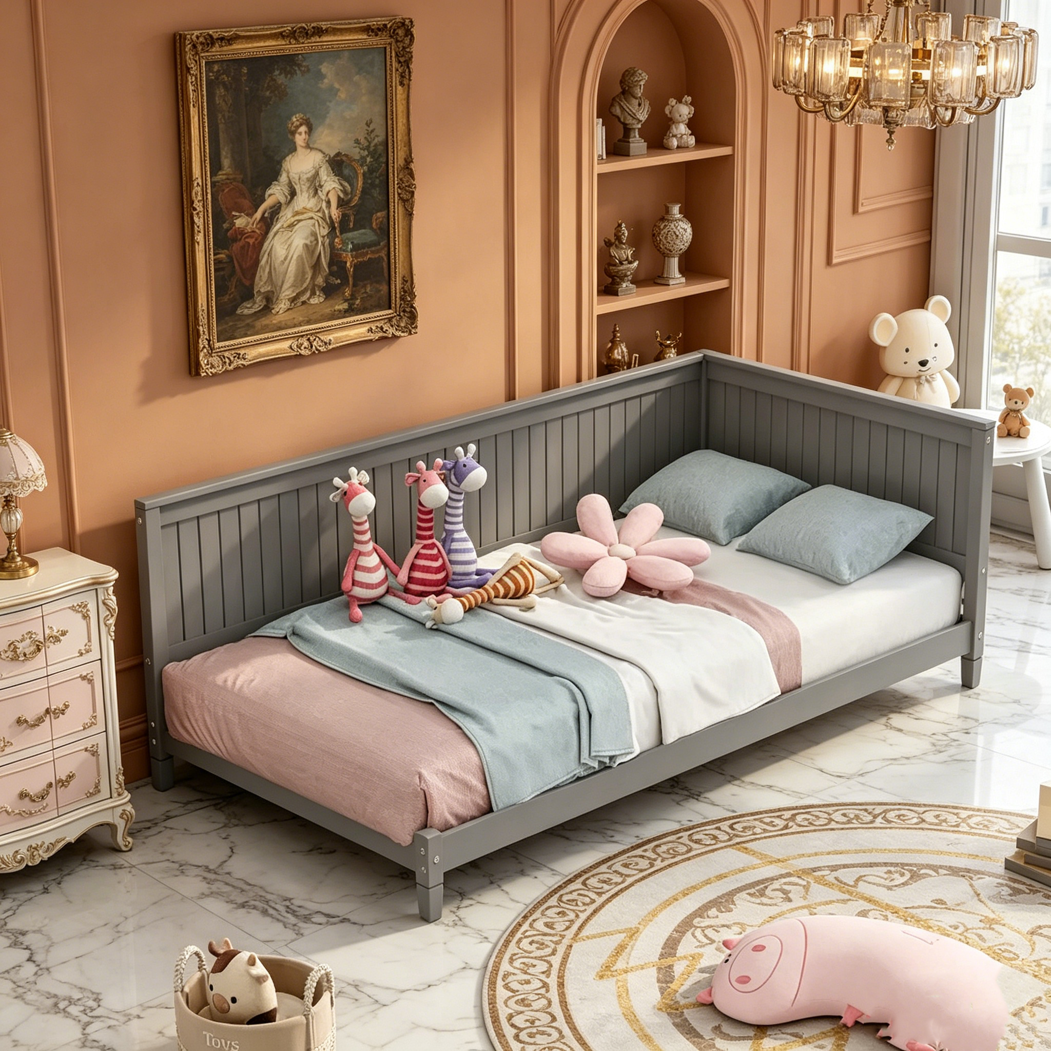 Lit de repos/banquette en bois, format lit simple